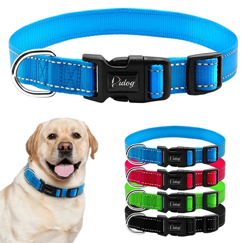 Reflective Nylon Dog Collar Adjustable Pet Dogs