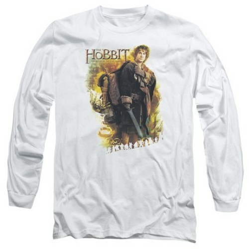 Trevco Hobbit-Bilbo Long Sleeve Adult 18-1 Tee- White - XL