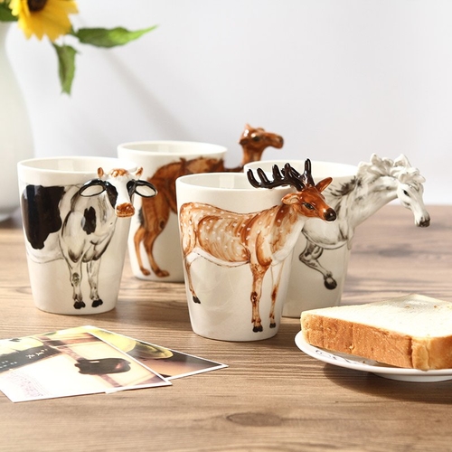 3D Animal Painted Coffee Mug