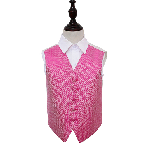 Greek Key Waistcoat - Boys - Fuchsia Pink, 28'