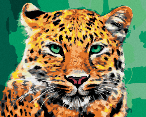 Paint by Numbers - LEOPARD WITH GREEN EYES