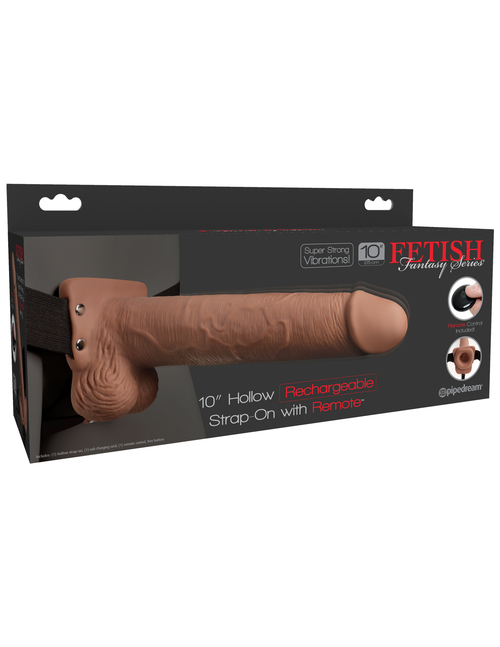 Fetish Fantasy Series 10" Hollow Rechargeable Strap-on With Remote -