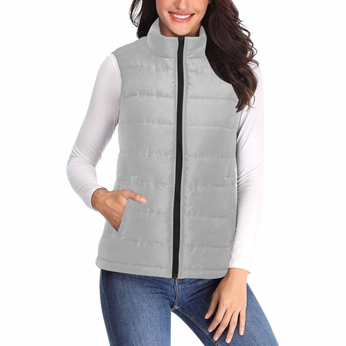 Womens Puffer Vest Jacket / Silver