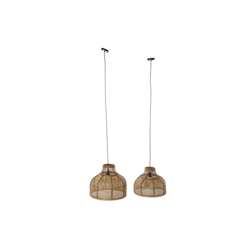 Ceiling Light DKD Home Decor 2 Pieces Brown Rattan 50 W (46 x 46 x 39