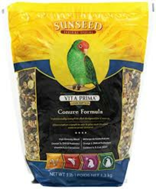 Vitakraft Sun Seed 220223 3 lbs Prima Parrot Feed, Small - Case of