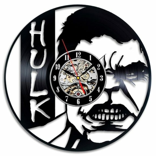 HULK MARVEL COMICS HANDMADE VINYL RECORD WALL CLOCK