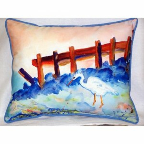 Betsy Drake ZP179 Great White Heron Indoor & Outdoor Throw Pillow- 20 