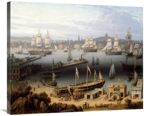 Global Gallery GCS-268502-36-142 36 in. Boston Harbor Art Print - Robe