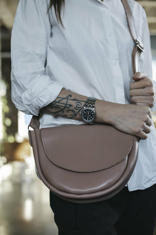 Leather Crossbody Bag for Women, Light Pink Bag, Pink Leather Small