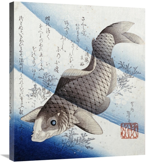 Global Gallery GCS-267371-30-142 30 in. Carp Among Aquatic Leaves Art 