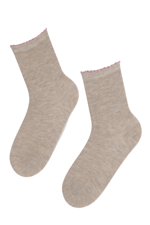 ITI beige socks with a glittering edge for women