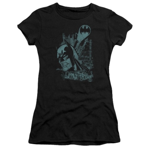 Trevco Batman-Gritted Teeth - Short Sleeve Junior Sheer Tee - Black- S