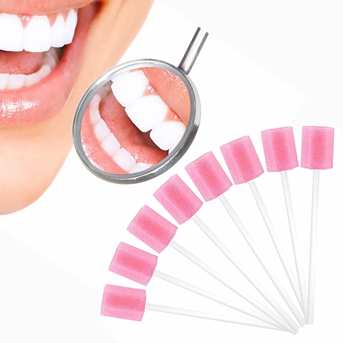 Case of 250 Disposable Mouth Swabs for Oral and Dental 5". Pink