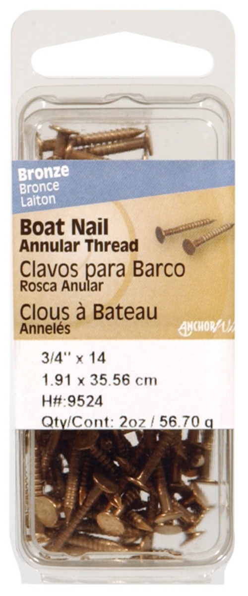 Hillman Group RSC 9525 1 x 14 Bronze 2 oz Boat Nail- pack of 6