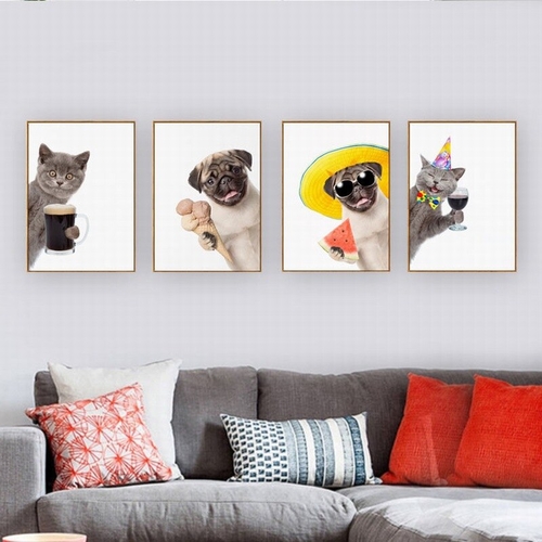 Little Pure And Fresh Cat Dog Poster Art