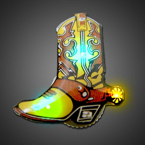 Blinkee 3340000 Brown Cowboy Boot 2 Flashing Body Light Lapel Pins