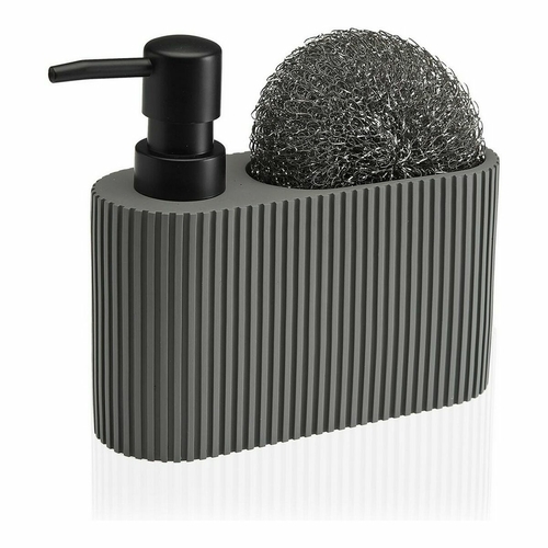 2-in-1 Soap Dispenser for the Kitchen Sink Grey Resin Ceramic