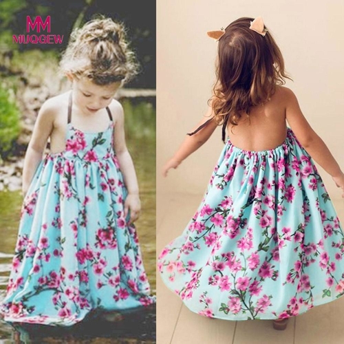 Sunmmer Toddler Baby Girls Dress Floral Printing
