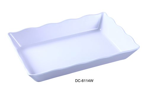 Yanco DC-6114W Deli Collection Scallop Edged Display Tray