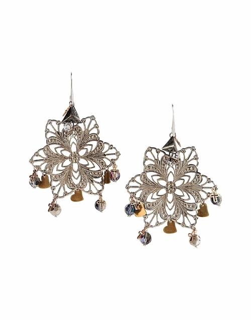 Chandelier Earrings with sparkling beads and charms. Oversized