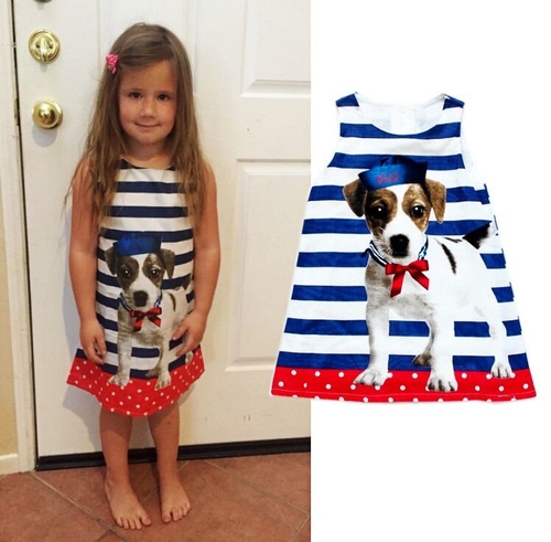 2016 Baby Kids Girls Lovely Dog Dogie Printed