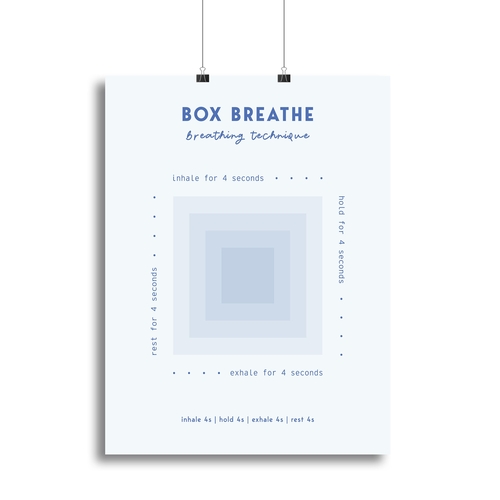 Box Breathe Technique Canvas Print or Poster