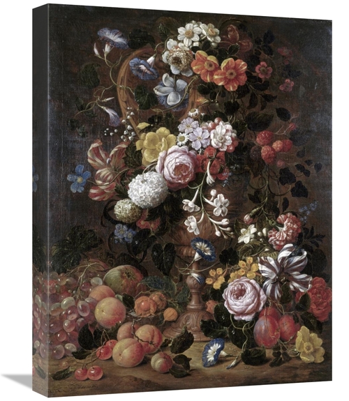 Global Gallery GCS-281400-22-142 22 in. Roses, Dahlias, Convol