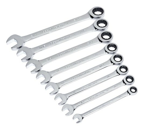 Gearwrench 44001 SAE Ratcheting Flex Head Combination Wrench  8 Piece