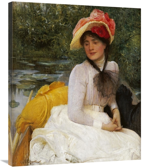 Global Gallery GCS-266472-36-142 36 in. Girl in a Punt Art Print - Art