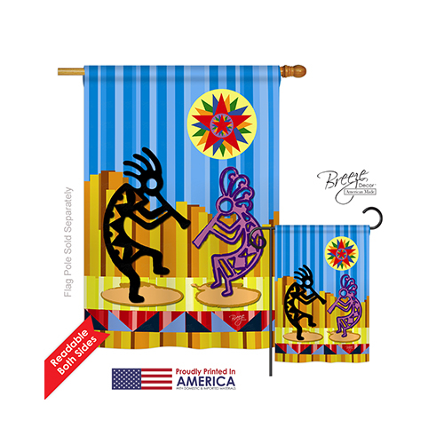 Breeze Decor 15079 Southwest Kokopelli Dream 2-Sided Vertical Impressi