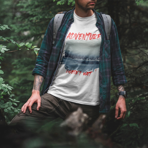 GOTS Organic Cotton T-Shirt – “Adventure Does Not Wait” Winter Design