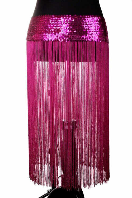 Western Fashion 538-FCH-MDL Stretchy Sequins Belt with Fringes, Fu