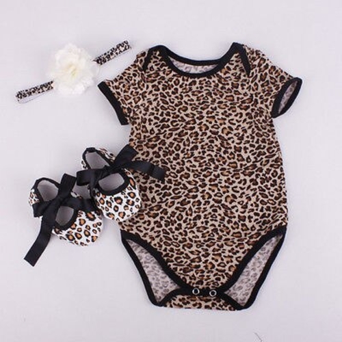 Leopard Floral Newborn Infant Baby Girl