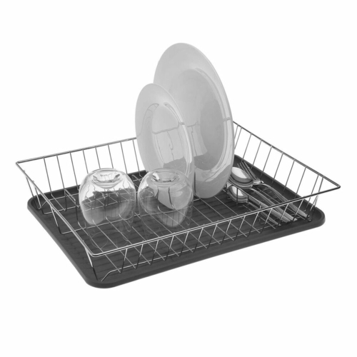 Draining Rack for Kitchen Sink Versa Archie Plates Grey Steel Iron