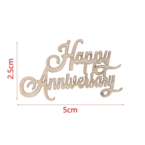 15PCS/Pack Happy Anniversary Laser Cut Wooden