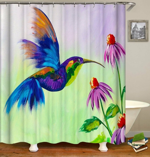 Colorful Honeybird Art Shower Curtain