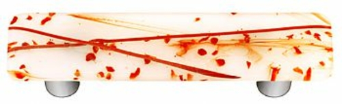 Hot Knobs HK3001-PA Mardi Gras Red with White Rectangle Glass Cabinet 