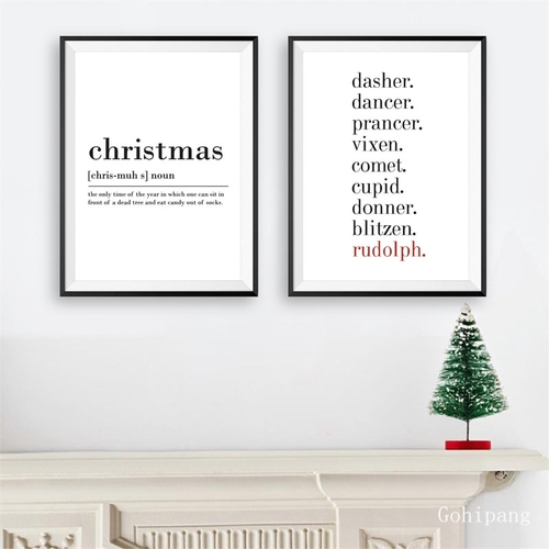 Christmas Definition Print Wall Art Canvas