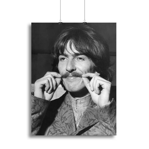 George Harrison plays with his moustache Canvas Print or Poster