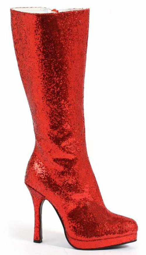 Ellie 248700 4 in. Womens Red Glitter Boots - Size 8