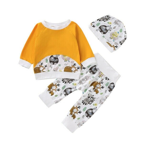 Pudcoco Autumn 3PCS Toddler kids Baby Boys Girls