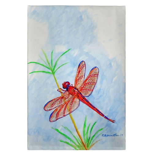 Betsy Drake GT773 20 x 20 in. Red Dragonfly Guest Towel