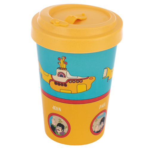 Bamboo Composite Yellow Submarine Blue and Yellow Screw Top Travel Mug
