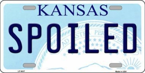 Smart Blonde LP-6637 Spoiled Kansas Novelty Metal License Plate