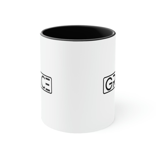 Two-tone Accent Ceramic Mug 11oz - Grace Illustration
