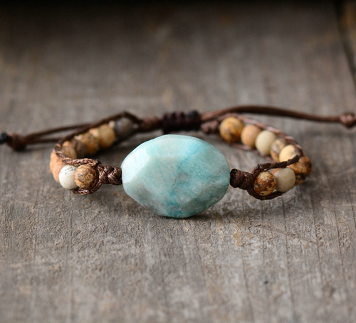 Bracelets for Women Matte Japser Amazonite Beaded