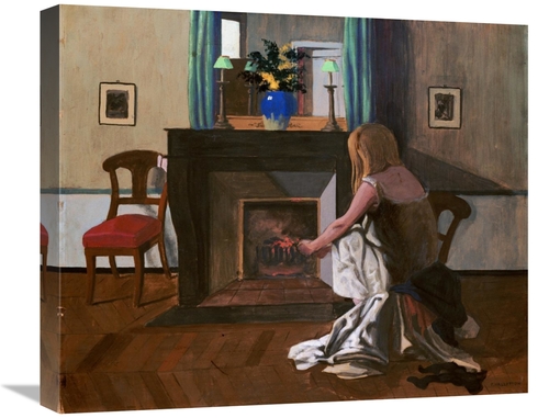 Global Gallery GCS-268622-22-142 22 in. Interior with a Woman in a Shi