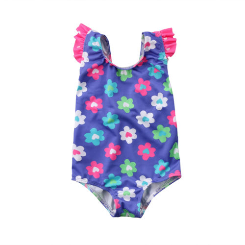 2018 BABY Girls One piece Flower Swimsuit  Little