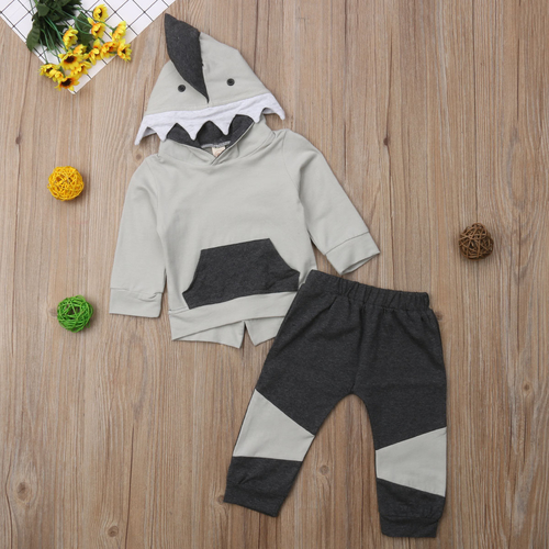 Baby Boys 2PCs Hooded Clothes Sets Babies Hoodie