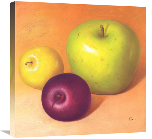 Global Gallery GCS-112931-2424-142 24 x 24 in. Two Apples & A Plum Art